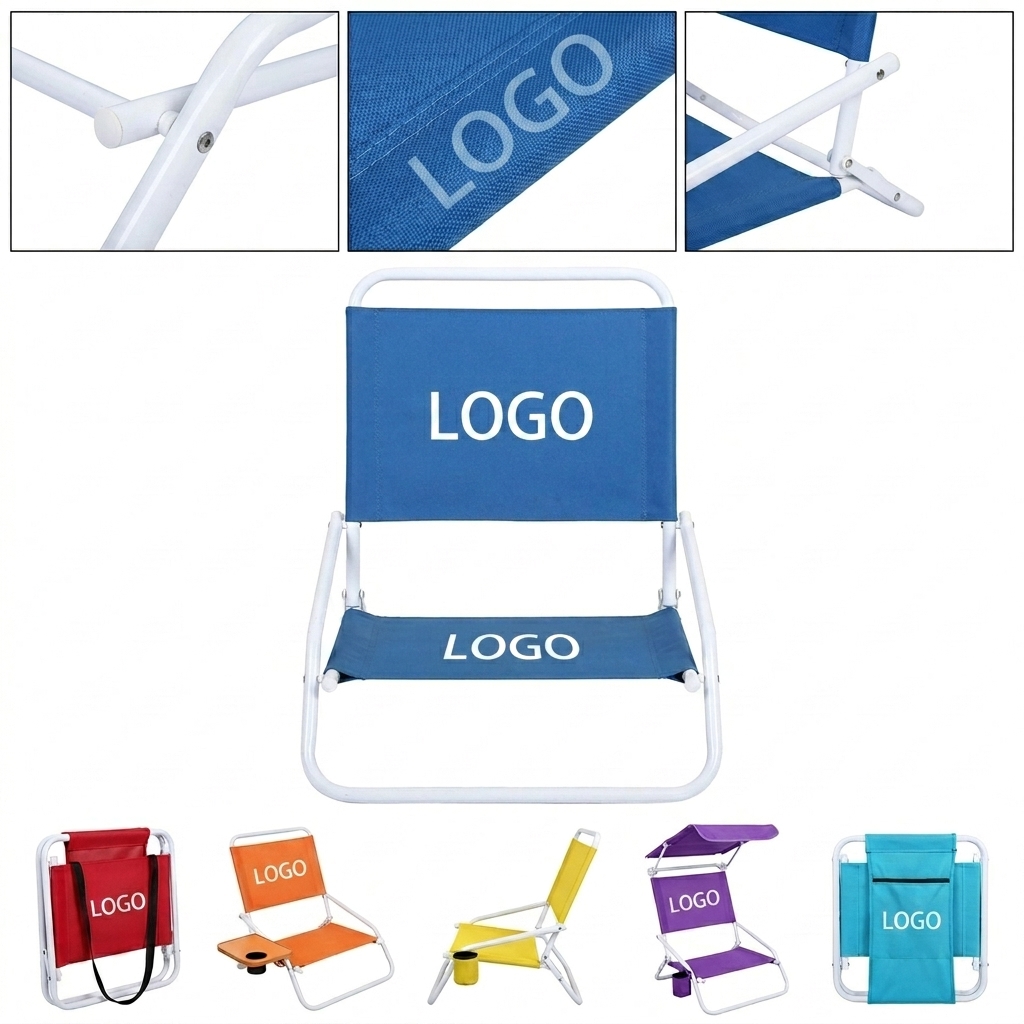 Compact Foldable Low Beach Chair - Durable and Easy to Transport for Seaside Relaxation