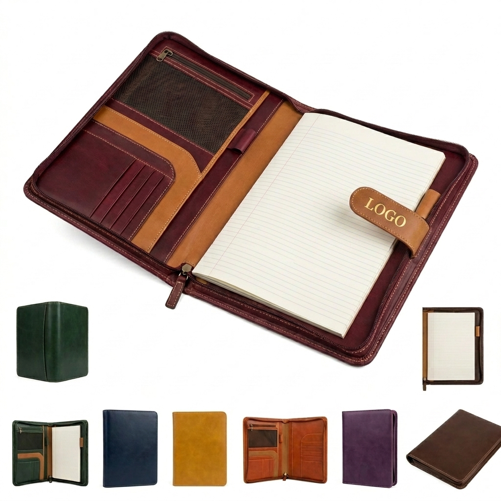 Multifunctional Executive Portfolio Notebook with Card Storage