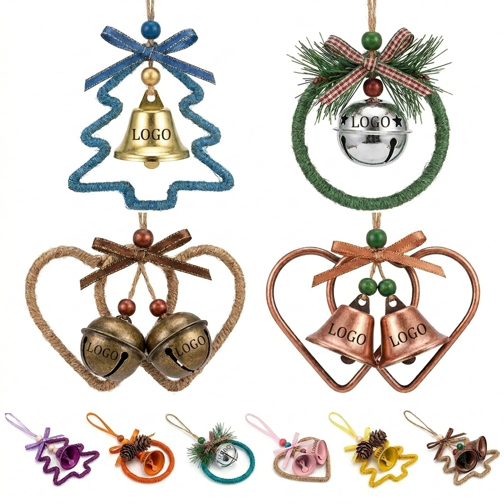 Customizable Metallic Christmas Bell Ornament