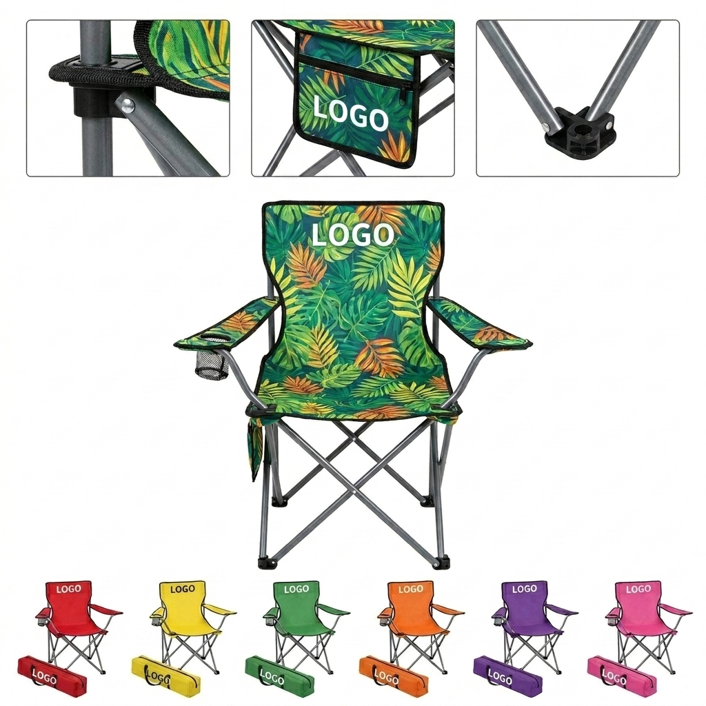 Ultra-Strong 600D Fabric Camping Chair with Stainless Steel Frame, 4 Sizes Available