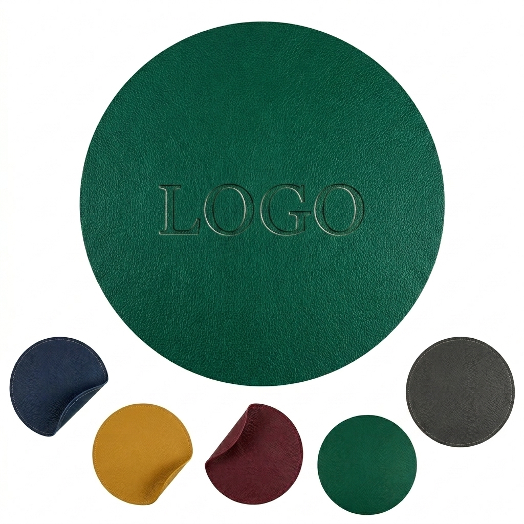 Premium PVC Leather & Fleece Mouse Pad with Non-Slip Rubber Base