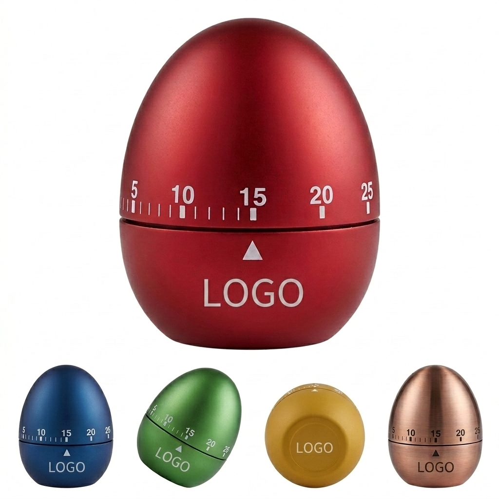 Stainless Steel Wind-Up Egg Kitchen Timer (60-Minute Manual)