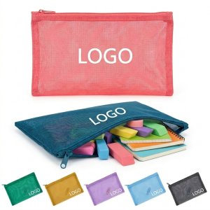 Clear View Nylon Zippered Pouch for Makeup, School Supplies & Organization