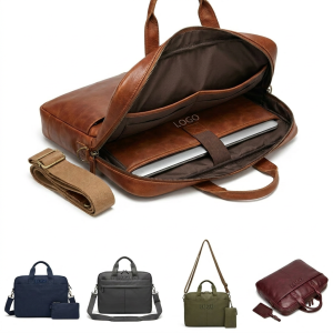 15 Inch Leather Laptop Messenger Bag for Business Professionals