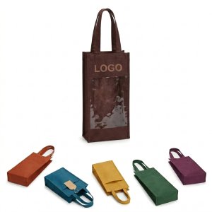 Executive Non-Woven Wine Gift Bag with Viewing Window