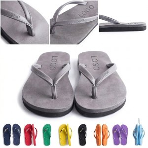 Unisex Grey & Black Beach Pool Flip-Flops