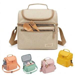 Durable Leakproof Cooler Tote with Dual Compartments for Work & Travel
