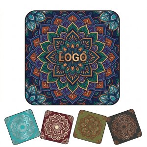 Mandala Pattern Square Coasters Set